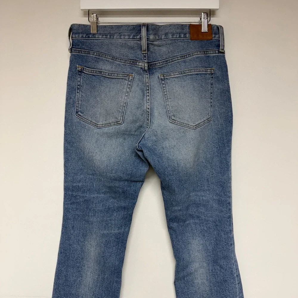 J.Crew Demi Boot Crop Jeans Womens 29P Blue Denim Frayed Hem Petite